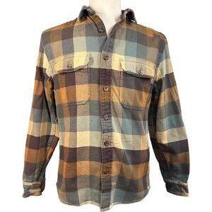 Woolrich Men's Small Flannel Shirt Plaid Long Sleeve Outdoor Workwear Cotton